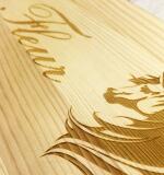 Naambordje in naturel grenenhout – met lasergravure